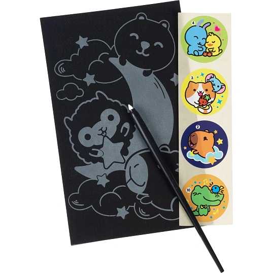 Гравюра малая набор для творчества Стикерняшки Спокойной ночи сереб,Гро-005