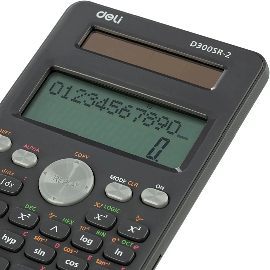 Калькулятор научный Deli ED300SR-2,10+2р,300ф,2ст,172,6х82,7,дв пит,т.сер