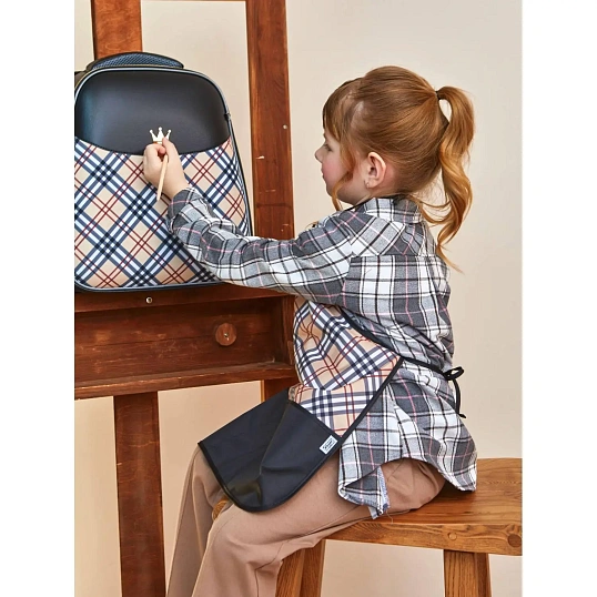 Фартук для труда Кому Класс Queen, беж,2карм.,нарукав, 535x445,ФН41-20-2