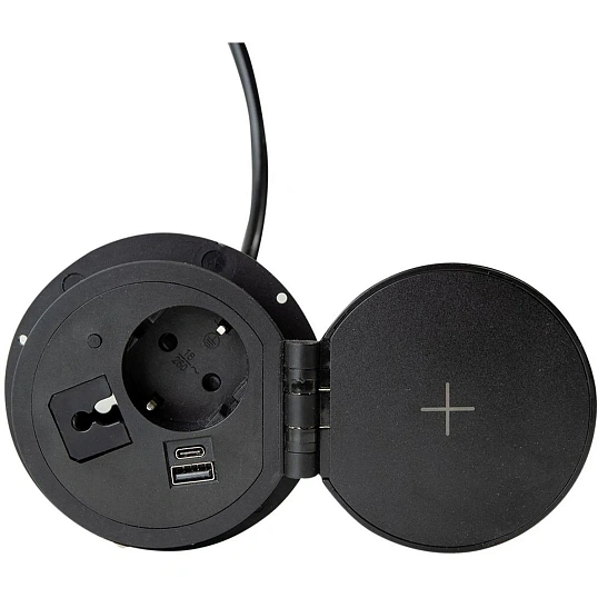 Платформа POWER GROMMET G5101E-2AC1N1Q(1сил.р./USB/Type-C/каб-к/б.заряд)чер
