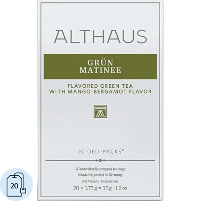 Чай Althaus Grun Matinee зеленый, 20пакx1,75г ЧА008