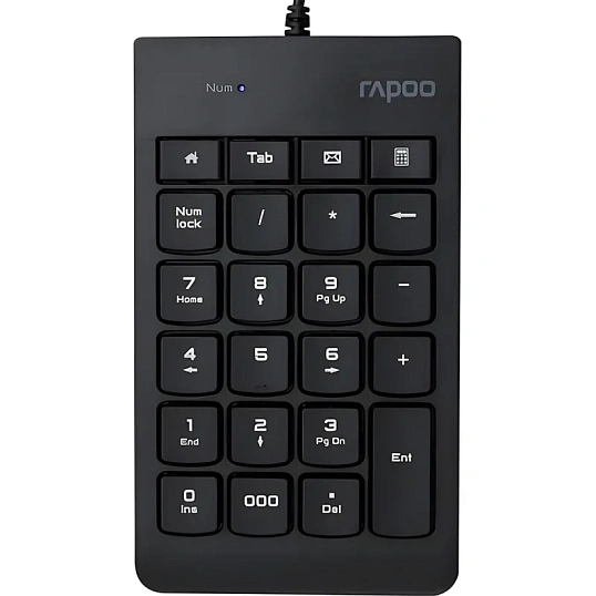Клавиатура RAPOO проводная, цифровая  K10 - черный