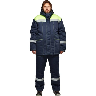 Костюм рабочий зимний муж з45-КПК син/лимон (р.52-54) 170-176