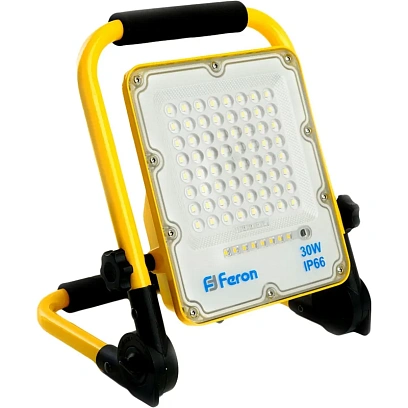 Прожектор светодиодный Feron LL-950 переносной с з/у IP66 30W 6400K (48675)