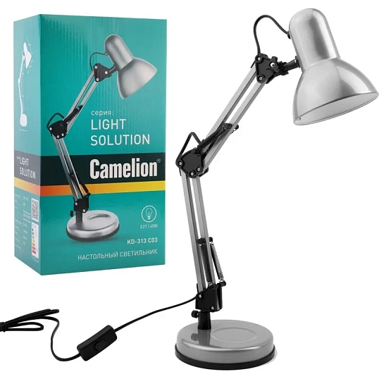 Светильник Camelion KD-313 на подставке E27 серебр