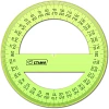 Транспортир 10 см 360  градусов, NEON Cristal, цвет ассорти ТР41