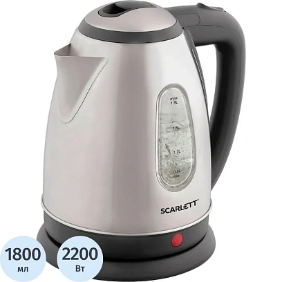 Чайник SCARLETT SC-EK21S88, сталь, 2200Вт, 1.8л