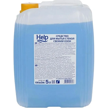 Средство для стекол и зеркал HELP Свежий озон 5 л