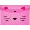 Папка-конверт на кнопке А5 №1School Kitty 2 шт/уп (1 роз., 1 черн)