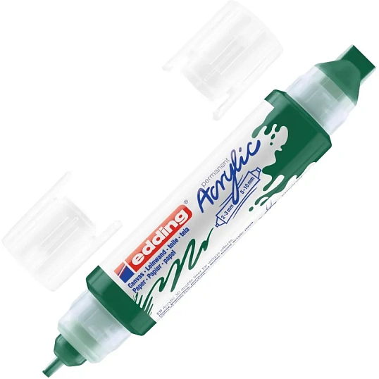 Маркер акриловый двусторонний 3D Edding 5400/904. Цвет Зеленый мох