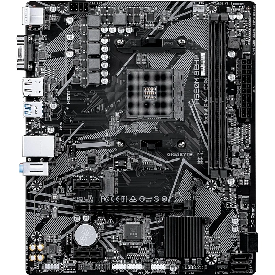 Материнская плата Gigabyte A520M S2HP A520, AM4, 2xDDR4, M-ATX