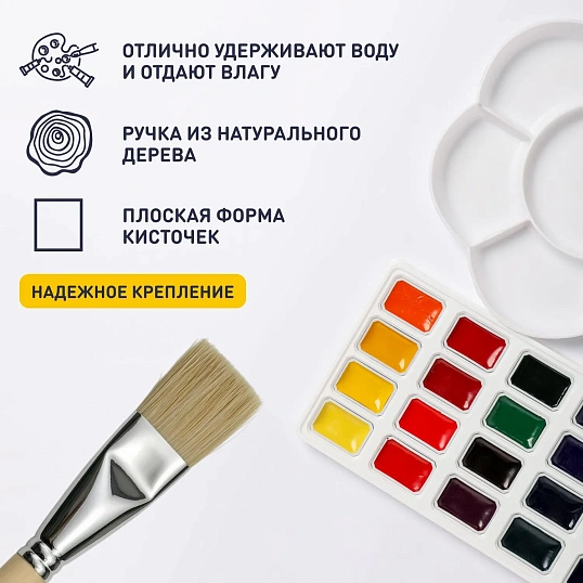Кисть №1 School щетина плоская №22