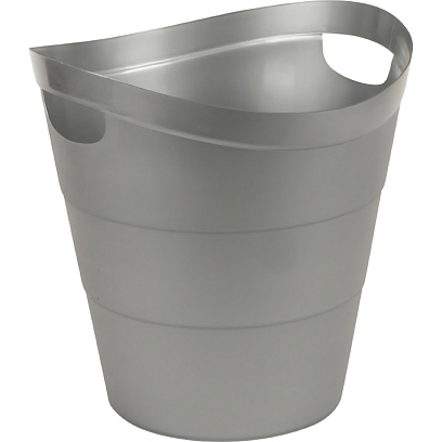 Корзина для мусора офисная 12л пластик, серая с ручками Uniplast КХУ-10