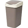 Ведро мусорное пластик с подв.крышкой Tandem 10л(шоколад/слон.кость)_841022