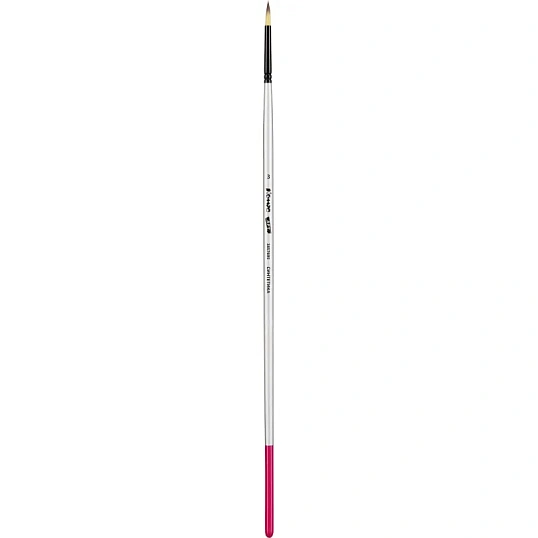 Кисть художественная Комус Арт синтетика средн.жест,кругл.,№3,длинная ручка