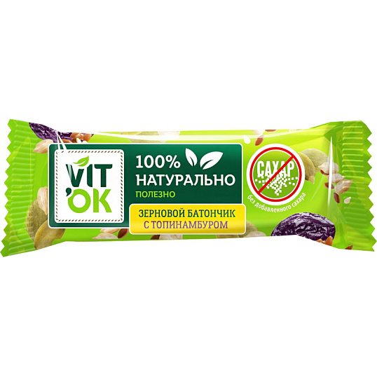 Батончик - конфета неглазированная VITok с топинамбуром 36 шт/уп