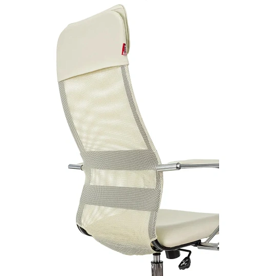 Кресло VB_EChair-655 SL TPU_BG сетка/экокожа бежевый хром