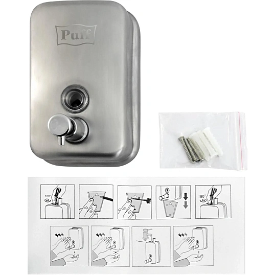 Дозатор для жидкого мыла Puff металлический 0,5 л. хром