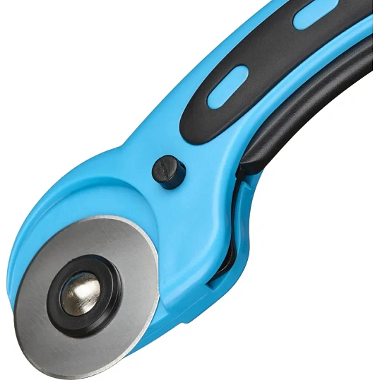 Нож раскройный TOPFORT роликовый, 45мм лезвие,ABS+TPR,мех.ручка