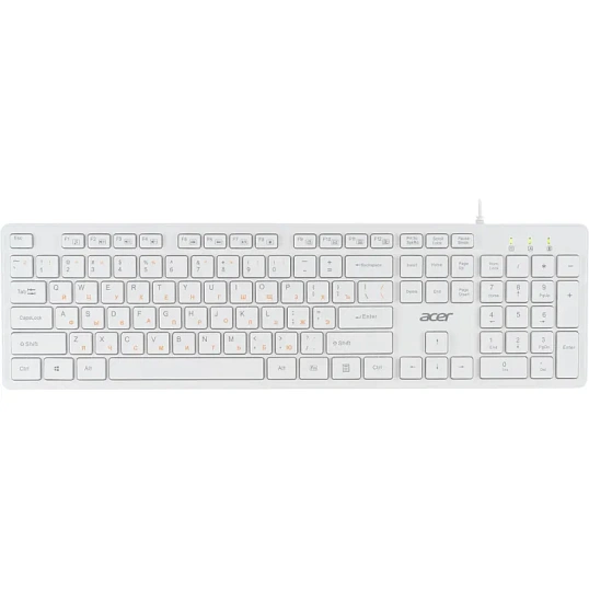 Клавиатура Acer OKW123 белый USB (ZL.KBDEE.00D)
