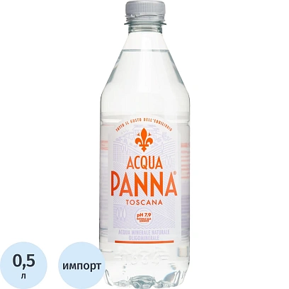 Вода минеральная Acqua Panna питьевая негаз ПЭТ 0,5 л