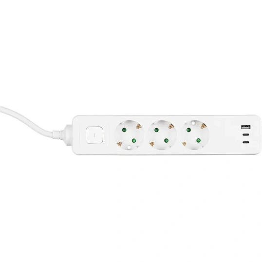 Сетевой фильтр BigTech CD3-1,4WU (3р/1,4м/USB-C/USB-A/16А/3680Вт белый)