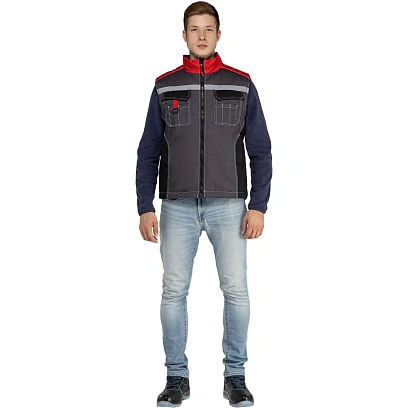 Жилет утепленный Формула т.сер/красн 48-50 (96-100)/170-188