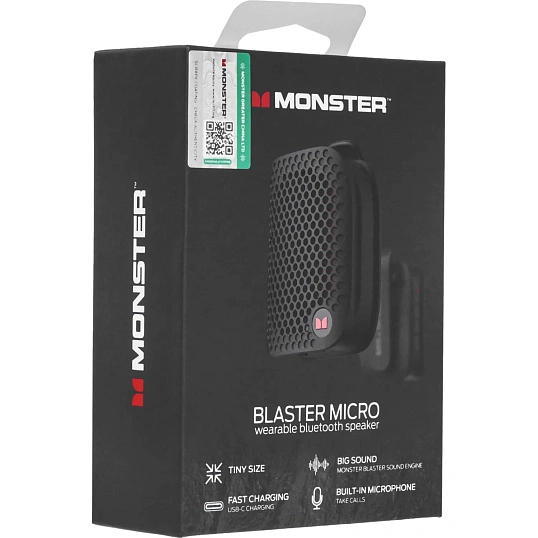 Колонка портативная Monster Blaster Micro, чёрная