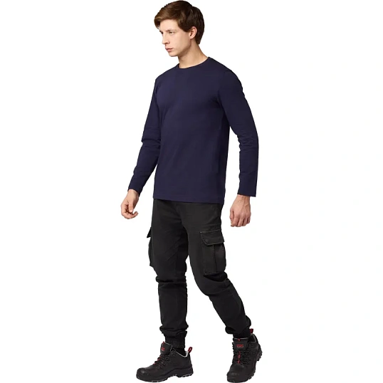 Футболка (160 г.) с длинным рукавом т.-син.(M)