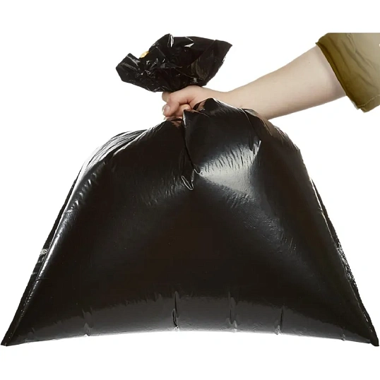 Мешки для мусора ПВД 35л 25мкм 10шт/рул черн50х58см, Стандарт, с завязк