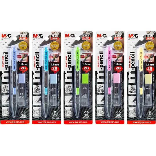 Карандаш механический M&G 2мм 6 гриф./туба в наб., в асс блистер HAMP0173