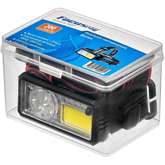 Фонарь налобный FOCUSray 1327 акку 18650 1200мАН 200 люмен,цифровой дисплей