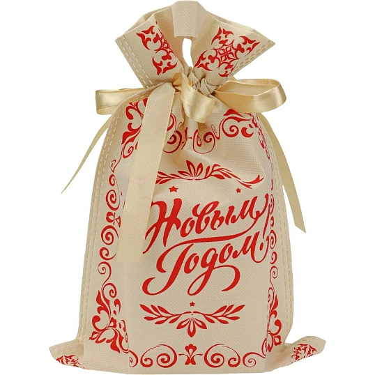 Мешочек для подарков Расписной узор, 20x30см, красный,НУ-6245