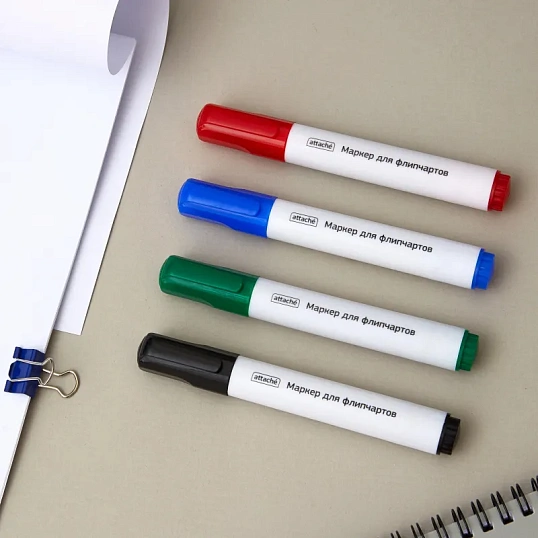Набор маркеров для флипчартов по бумаге ATTACHE набор 4цв., 2-3мм кругл нак
