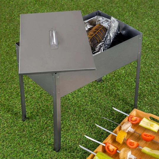 Мангал - коптильня Эконом 400х250х400мм, с 6 шам, в карт.кор.СОКОЛ/62-0012