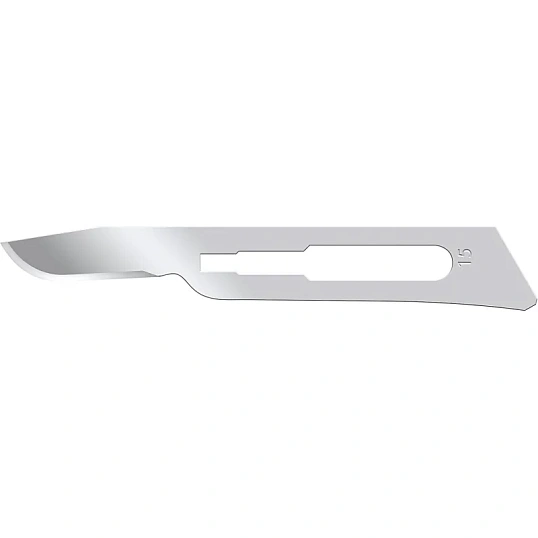 Лезвие для скальпеля из нержавеющей стали, №15, 0601-02-15