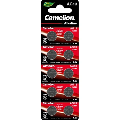 Батарейка Camelion AG13  BL-10 Mercury Free 357A/LR44/A76 д/часов 10шт/уп