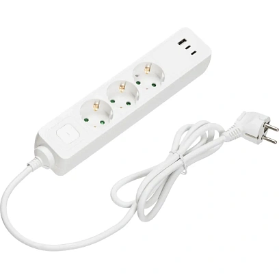 Сетевой фильтр BigTech CD3-1,4WU (3р/1,4м/USB-C/USB-A/16А/3680Вт белый)