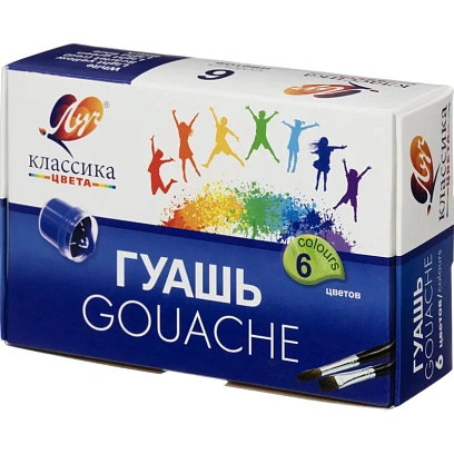 Гуашь 6цв.,Луч Классика,банка 20 мл