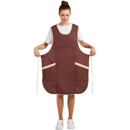Фартук сарафан Маркет Мастер  цвет шоколадный/бежевый