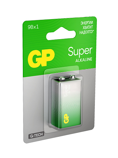 Батарейка GP Super 6LR61/Крона 9V/1604A (1604A-5CR1/1604AA21-5CRSBC1) бл/1