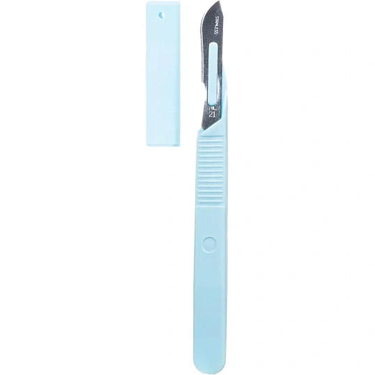 Скальпель хирург., однораз., р-21 КПИ, 10шт/уп