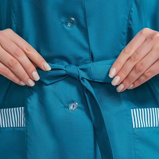 Халат для горничных и уборщиц у01-ХЛ дл.рук бирюз(р.44-46) 170-176