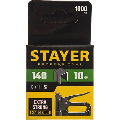 Скобы для степлера закал., тип 140, 10мм, 1000 шт STAYER 31610-10