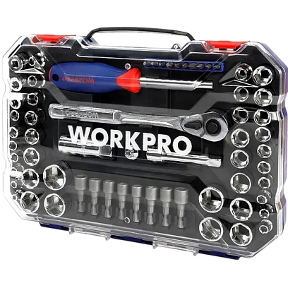 Набор инструментов 63пред.(метр.и дюймовый инструмент 3/8+1/4), WP202566