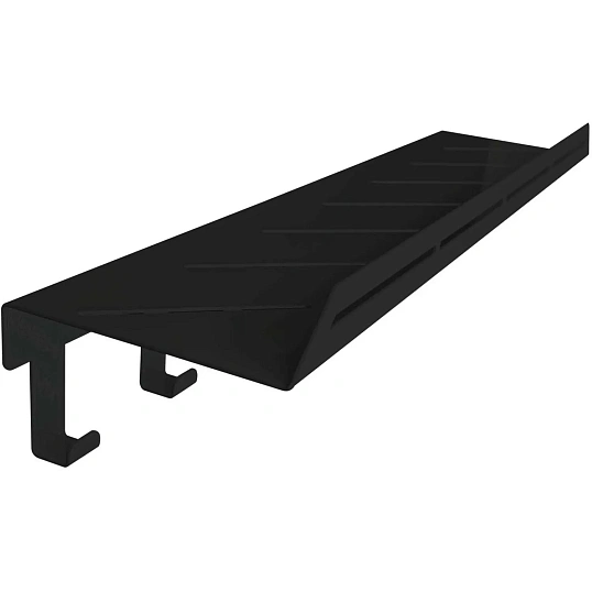 Полка РЭ_ д/ванны с крючками  LIRIA RU2053B, черная (701325)