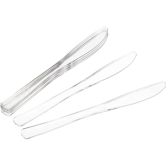 Нож одноразовый 200мм прозрачный ПС 50шт/уп