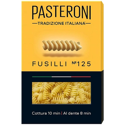 Макароны спирали Pasteroni Fusilli №125 высший сорт, 400г
