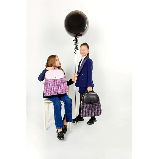 Ранец Комус Класс Basic Fashion твид розовый, 2 отд., эргоном. спинка