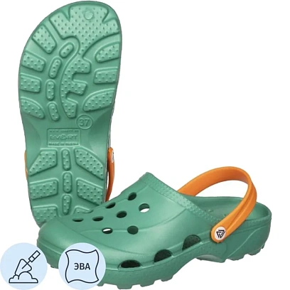 Сабо женские EVART Ола аквамарин/оранжевый р.36